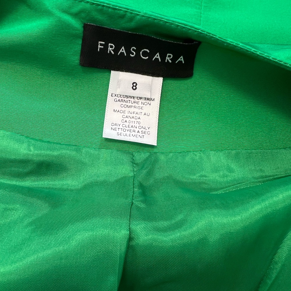 Frascara Emerald Kelly Green Jacket Medium 3/4 Sleeve Structured - Picture 5 of 6